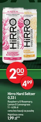 Hirro Hard Seltzer Lemon & Lemongrass promocja w Żabka