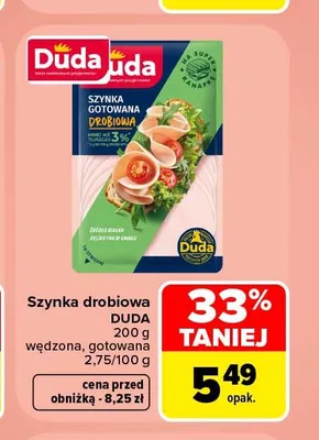Szynka drobiowa wędzona Duda promocja w Carrefour