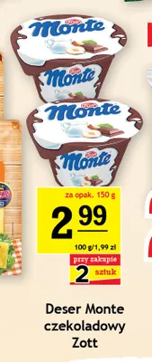 Deser Monte czekoladowy Zott promocja w Gram Market