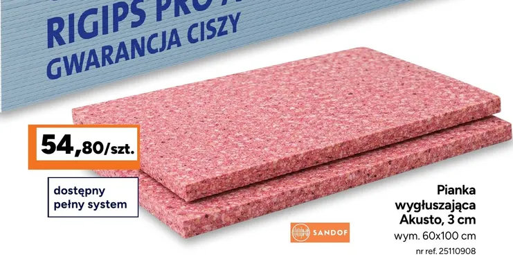 Pianka wygłuszająca Akusto 3 cm Sandof promocja w Bricoman