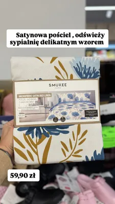 Pościel satynowa z mikrowłókna Smukee promocja w Biedronka