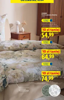 Pościel satynowa z bawełny promocja w Lidl