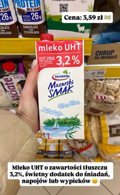 Mleko UHT 3,2% promocja w Dino
