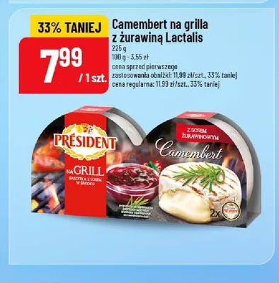 Camembert na grilla z sosem żurawinowym Président promocja w POLOmarket