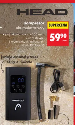 Kompresor akumulatorowy HEAD 4000mAh promocja w Biedronka