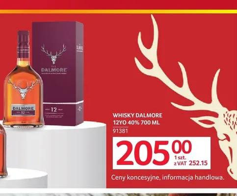 Whisky The Dalmore 12YO 40% promocja w Selgros