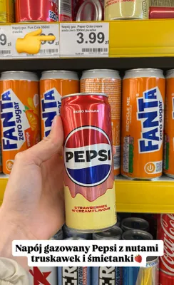 Napój gazowany Pepsi Cola cream soda zero promocja w Dino