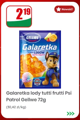 Galaretka lody tutti frutti Psi Patrol Gellwe promocja w Dino