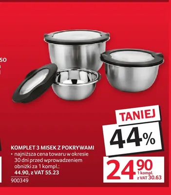 Komplet 3 misek z pokrywami promocja w Selgros