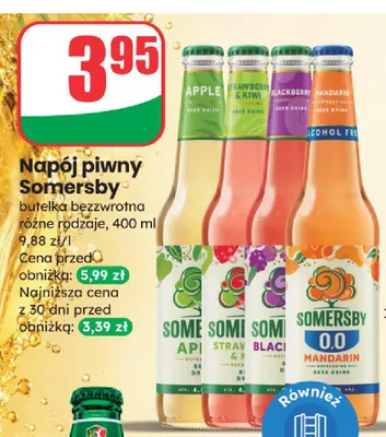Napój piwny bezalkoholowy Somersby Mandarin promocja w Dino