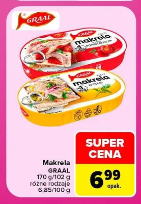 Makrela w sosie pomidorowym Graal promocja w Carrefour Market