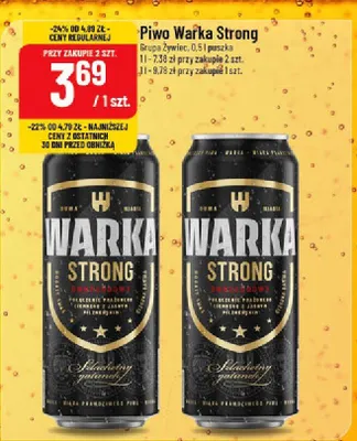 Piwo Warka Strong promocja w POLOmarket