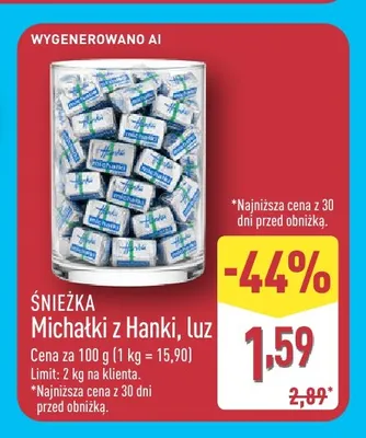 Cukierki Michałki z Hanki Śnieżka luz promocja w Aldi