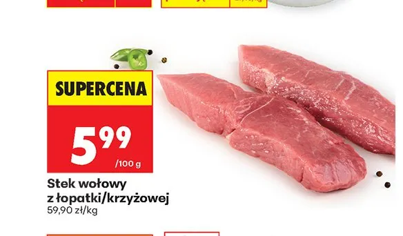 Stek wołowy z łopatki/krzyżowej promocja w Biedronka