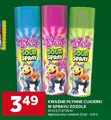 Kwaśne płynne cukierki w sprayu Zozole blueberry promocja w Stokrotka