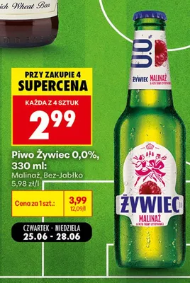Piwo bezalkoholowe Żywiec Malinaż promocja w Biedronka