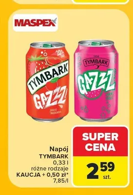 Napój gazowany Tymbark Gazzz jabłko-arbuz promocja w Carrefour Market