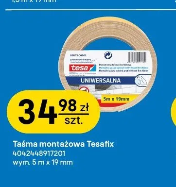 Taśma montażowa Tesa Tesafix 5 m x 19 mm promocja w Castorama