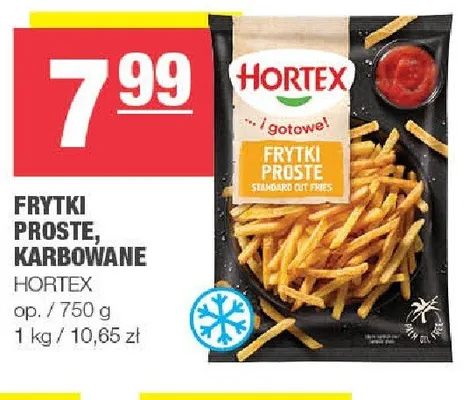 Frytki proste, karbowane Hortex promocja w SPAR