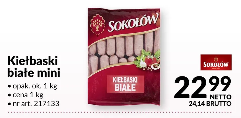 Kiełbaski białe mini Sokołów promocja w Makro