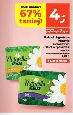 Podpaski higieniczne Naturella Ultra Night promocja w Dealz