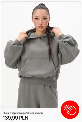 Bluza z kapturem i efektem sprania Cropp promocja w Cropp