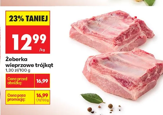 Żeberka wieprzowe trójkąt promocja w Biedronka