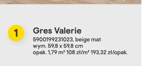 Gres Valerie beige mat promocja w Castorama