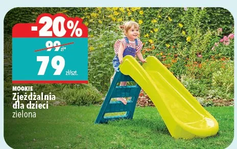 Zjeżdżalnia dla dzieci Mookie zielona promocja w Biedronka Home