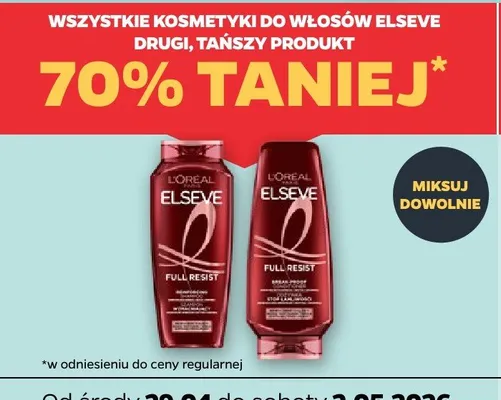 Kosmetyki do włosów Elseve L'Oreal promocja w Netto