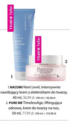 Krem do twarzy intensywnie nawilżający z elektrolitami Nacomi Next Level promocja w Hebe