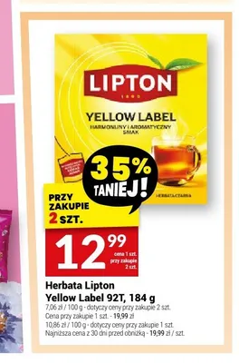 Herbata Lipton Yellow Label promocja w Twój Market