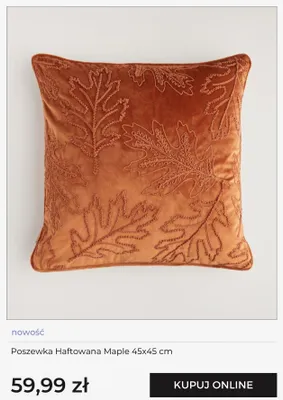 Poszewka haftowana home&you Maple 45x45 cm promocja w home&you