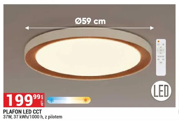 Plafon LED Cct z pilotem promocja w Merkury Market