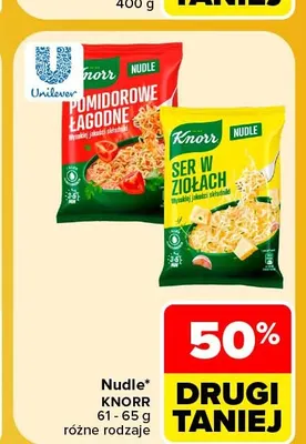 Nudle pomidorowe łagodne Knorr promocja w Carrefour Market