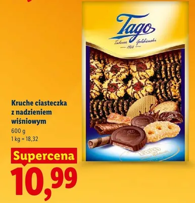 Kruche ciasteczka z nadzieniem wiśniowym promocja w Lidl