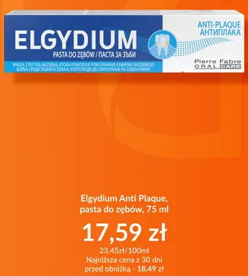 Pasta do zębów Elgydium Anti Plaque promocja w DOZ.PL