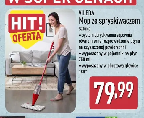 Mop ze spryskiwaczem Vileda promocja w Aldi