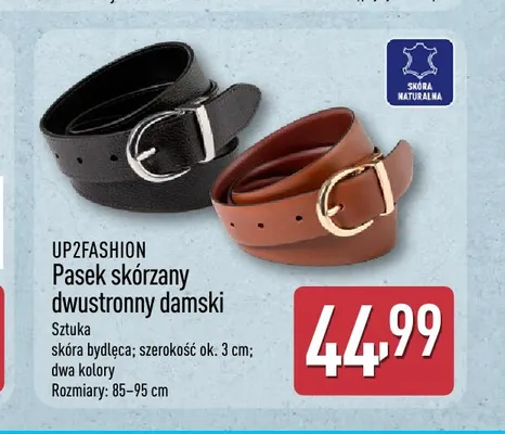 Pasek skórzany dwustronny damski UP2FASHION promocja w Aldi