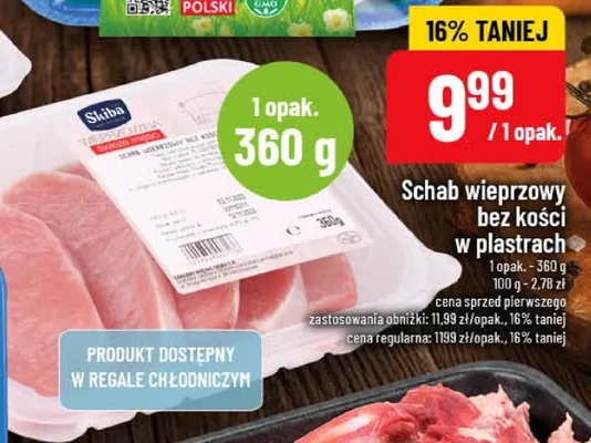 Schab wieprzowy bez kości w plastrach Skiba promocja w POLOmarket