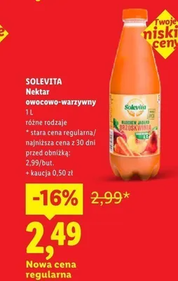Nektar owocowo-warzywny Solevita promocja w Lidl