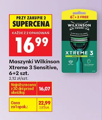 Maszynki Xtreme 3 Sensitive 6+2 szt. promocja w Biedronka
