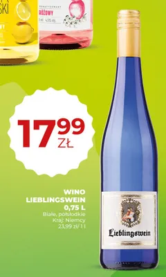 Wino Lieblingswein białe półsłodkie Niemcy promocja w Duży Ben