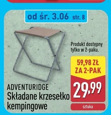 Składane krzesełko kempingowe ADVENTURIDGE promocja w Aldi