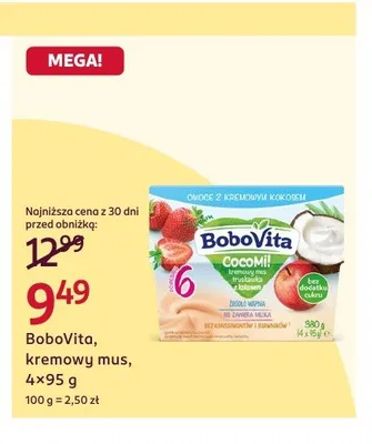 Kremowy mus BoboVita Cocomil 4-pak promocja w Rossmann