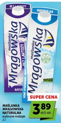 Maślanka naturalna Mrągowska promocja w Groszek