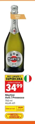 Wino musujące słodkie białe Martini Asti promocja w Biedronka