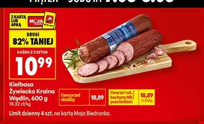 Kiełbasa Żywiecka Kraina Wędlin promocja w Biedronka
