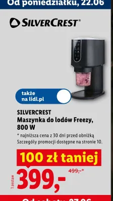 Maszynka do lodów Silvercrest Freezy promocja w Lidl