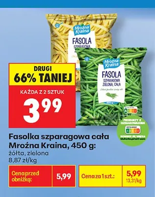 Fasolka szparagowa cała żółta Mroźna Kraina promocja w Biedronka